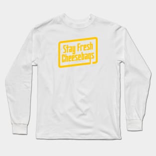 Stay Fresh Cheese Bags - Retro (Yellow on White) Long Sleeve T-Shirt